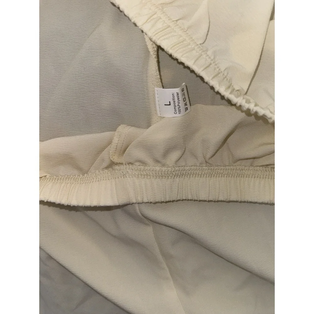 Faux Fur Trim Piped Edge Pyjama Pants Size L